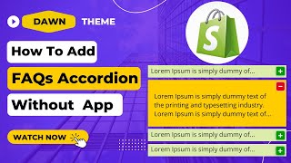 How do I add a FAQ Accordion to Shopify? DAWN Theme | Without App Recommended✔️