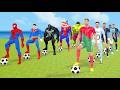 Siêu nhân nhện🔴Spider-Man Challenge Can Spider-Man BEAT Ronaldo and Messi at Football?vs 5 superhero