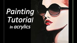 ACRYLIC PAINTING FOR BEGINNERS | How to paint a WOMAN´s FACE / Painting tutorial