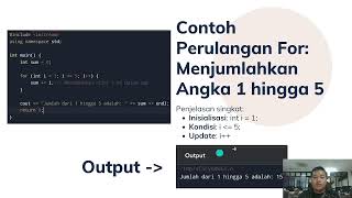 STRUKTUR PERULANGAN FOR DALAM BAHASA C++