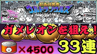 ウルトラソウルズ33連でガメレオンを当てろ！確定演出も来てプラチナもできます！【にゃんこ大戦争】