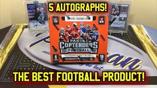 *5 Autographs!* 2019 Panini Contenders Football Hobby Box Break - The Best Football Product!