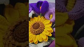 Handmade Sunflower Bouquet Crochet Finished Version #crochet #crochetflowerdesign #handmade