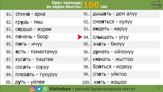 #1 Кыргызча орусча словарь 100 сөз