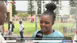 Angry landlords blocked the entrance of uMbumbulu Tvet College prohibiting students from registering