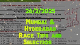 Mumbai \u0026 Hyderabad Race Tips and Selection || The Rajpipla Trophy 🏆