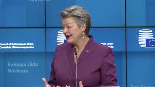 #JHA Council: Press conference opening remarks by Commissioner Ylva JOHANSSON