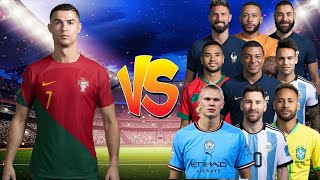 AL NASSR RONALDO 🆚 9 PLAYERS🔥2023 vs football comparisons(Messi,Ronaldo,Mbappe,Neymar...)