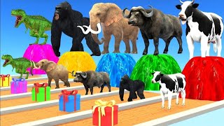 Cow Mammoth Elephant Dinosaur Gorilla Guess The Right Key ESCAPE ROOM CHALLENGE Animals Cage Game#5😂
