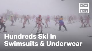 Hundreds Ski in Swimsuits for BoogelWoogel Festival #Shorts