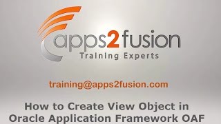 How to Create View Object (VO) in Oracle Application Framework (OAF)