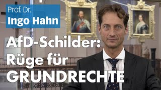 Prof. Dr. Ingo Hahn | AfD-Schilder: Rüge für GRUNDRECHTE