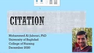 Academic Writing - Citation based on APA 7th edition- د. محمد باقر عباس الجبوري