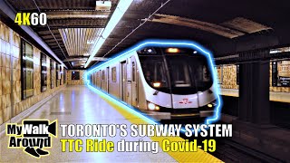 TTC Subway ride video from College station to Yonge-Sheppard and station walk (Toronto 4k video )