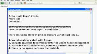 Php Tute 2.2 [ PHP Basic Syntax,Comments,Variables,Strings]By Manan Saini