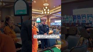 $100 on ALMOST every number at the roulette table! 😳