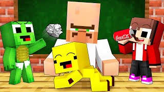 Baby Mikey, JJ and Banana Kid Come To School - Maizen Minecraft Animation