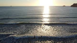 Surfing the evening away in Polzeath 2021