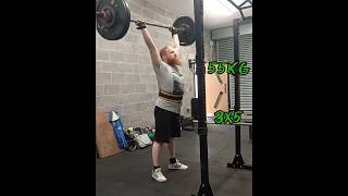 55kg strick overhead press 3x5