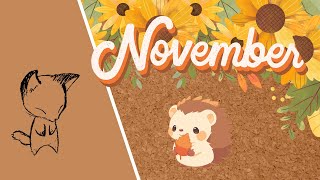 Scrapbooking ASMR l November Part Diary l No Talking with my cat 🐈