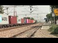 12459 new delhi amritsar intercity express and wdg4d wdg4 container train passing from other side