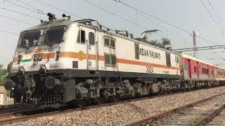 12459 New Delhi-Amritsar Intercity Express and WDG4D+WDG4 Container Train Passing From Other Side