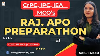 CrPC IEA IPC MCQ | Rajasthan APO 2024 exam | Judiciary | Rajasthan APO exam | RJS Coaching in Jaipur