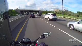 Entire length of DVP in Toronto using HOV lane on my motorcycle