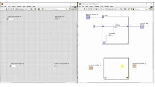 6. Factorial using while, LabVIEW Programming Basics - BEC358A, Dept. of EC, RIT-Hassan