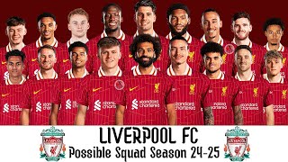 Liverpool FC's Possible Squad For Season 2024/25 | Liverpool FC Squad Update 2024/25