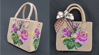 Rose bag cross stitch