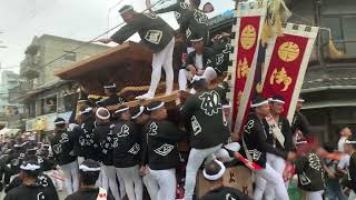 岸和田だんじり祭2022(9月祭礼) 小門・貝源の海側にある交差点② 上町