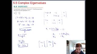 Homework examples for complex eigenvalues (Math 204 Section 5.5 video 3)