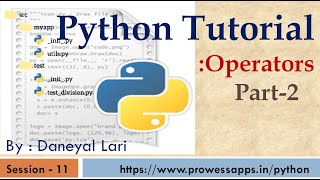 #11 Python Tutorial for Beginners | Operators in Python | Part 2