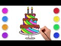 Novo! Aprenda a Desenhar um Delicioso Bolo de Aniversário | Tutorial de desenho | Chki Art Brazil