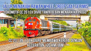 LOKOMOTIF CC 201 EX DIVRE MENARIK KERETA KECEPATAN 120 KM/H | CC 201 89 17 ENTENG MENARIK KA PROGO