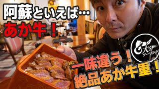 阿蘇名物あか牛をいただく！【はなびしの牛カツ重】