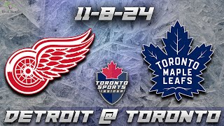 11-8-24 Detroit Red Wings vs Toronto Maple Leafs Game Audio | NHL LIVE Stream Gamecast & Chat