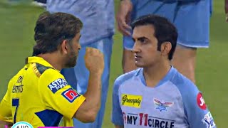 Angry MS Dhoni meets Gautam Gambhir after huge fight with Virat Kohli during LSGvsCSK Match  IPL2023