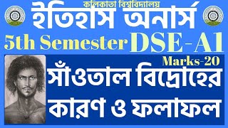 সাঁওতাল বিদ্রোহের কারণ ও ফলাফল ll CU 5th Semester History Honours DSE-A-1 ll Suggestion 2024-2025