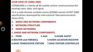 OVER VIEW OF CDMA 2000