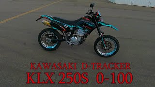 KAWASAKI KLX 250S D-TRACKER X (EFI) разгон 0-100 km/h