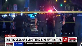 The process of submitting, verifying Crime Stoppers tips