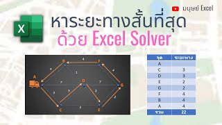 สอนใช้ Excel Solver หาระยะทางสั้นที่สุด สำหรับวางแผนการเดินทางขนส่ง