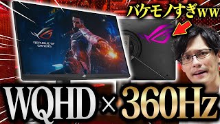 【最強スペック】WQHD・360Hzの化け物ゲーミングモニターがヤバすぎる。27インチなのに25インチで使えるってどういうことだってばよ【ASUS ROG Swift PG27AQN】