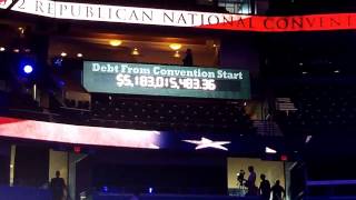 Debt Clock on the Floor of the RNC Convention in Tampa 2012