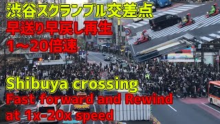 Most crowded crossing in the world in Tokyo, Shibuya! Play fast forward and rewind at 1x-20x speed!