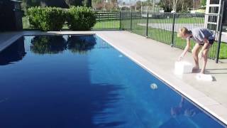 Throwing dry ice in a pool
