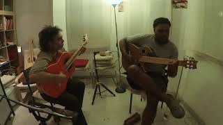 2 minutes of Paco de Lucia's  Antonia in 4 keys {Solea por Buleria) with Ricky T in Malaga Flamenca!