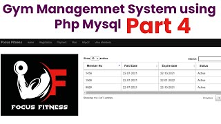 Gym Management System using Php Mysql Part 4